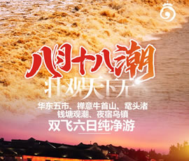 華東五市、 禪意牛首山、黿頭渚、錢塘觀潮 水鄉(xiāng)烏鎮(zhèn)雙飛六日純凈游